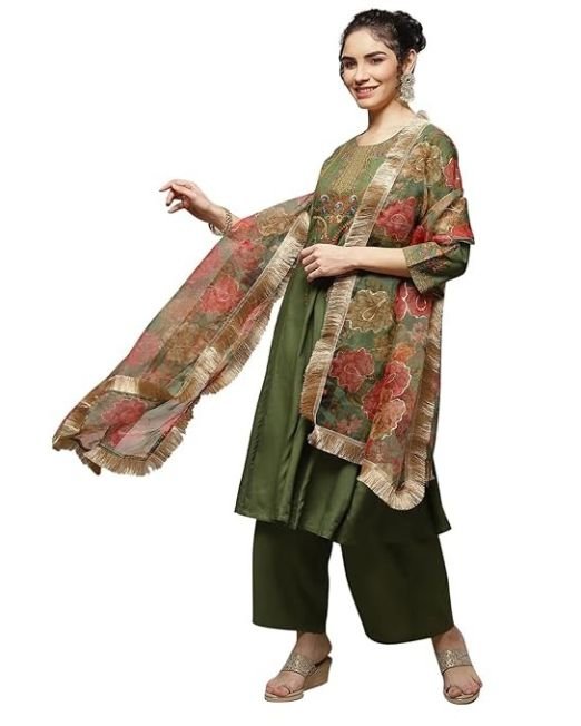 Rangriti Women's Rayon Anarkali Suit Set
