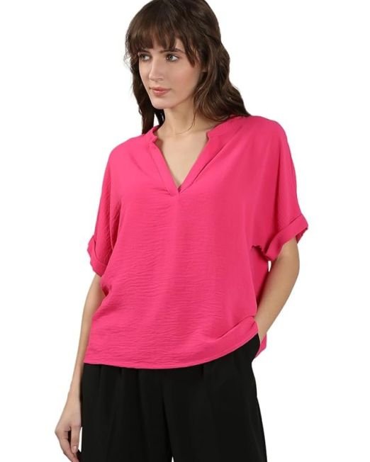 VERO MODA Extended Sleeves V-Neck Regular Top