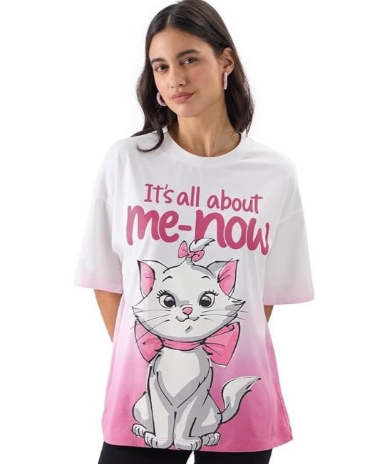 White Oversized T Shirts for Women T-Shirt Girls Cotton Casual