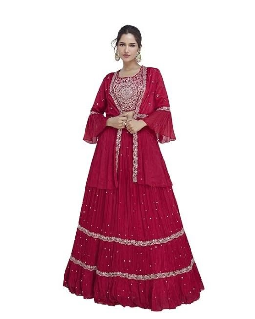 Miss Ethnik Elegant Pink Embroidered Lehenga Choli Set