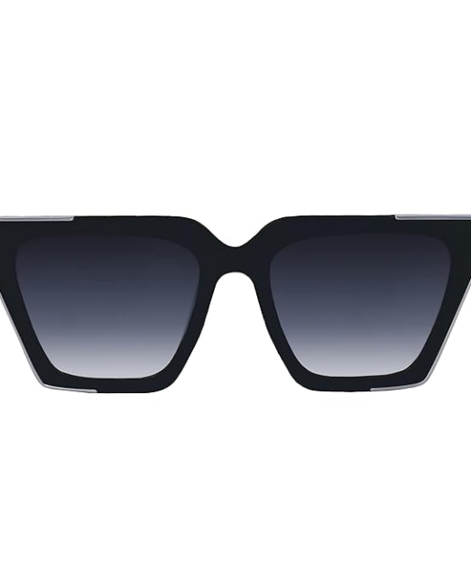 Topfoxx The CEO - Faded Black Trendy Hybrid Cat Eye Sunglasses for Women
