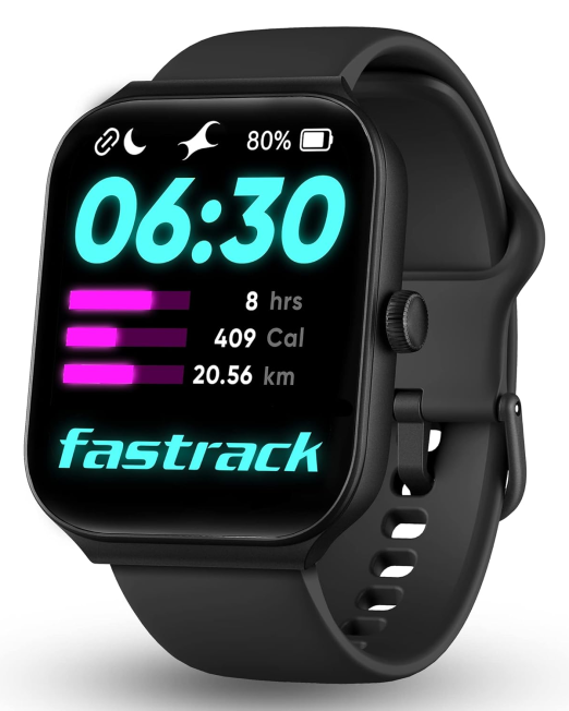Fastrack Limitless FS1 Smart Watch|Biggest 1.95" Horizon Curve Display|SingleSync BT Calling v5.3|Built-in Alexa|Upto 5 Day Battery|ATS Chipset with Zero Lag|100+ Sports Modes|150+ Watchfaces,Black