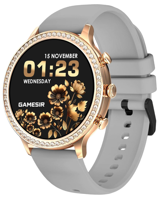 GameSir Genquella Premium Smartwatch for Women & Girls, Bluetooth Calling, 1.69” AMOLED HD Display, 100+ Fitness Modes, SPO₂ & Sleep Monitor, Custom Watch Faces, IP68 Waterproof, Stylish Design(Grey)