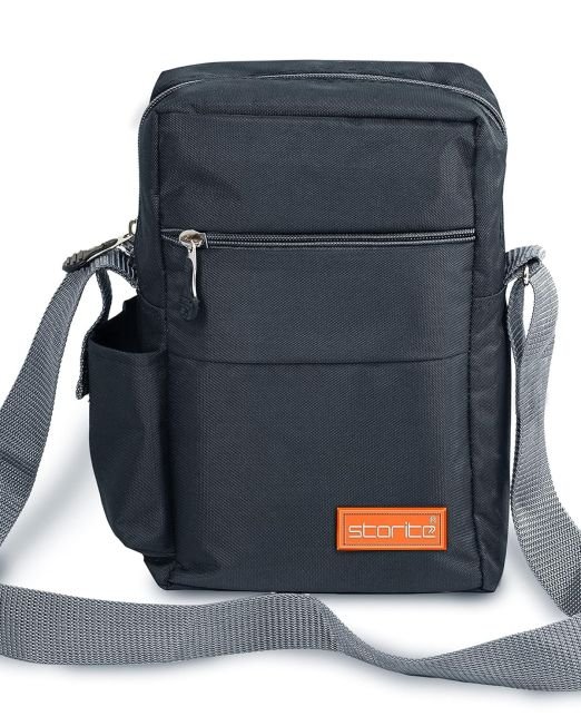 Storite 10 Inch Stylish Padded Mini Sling Bag for Men and Women, Small Passport Travel Bag and Small Sling Bag With Water Bottle Pocket