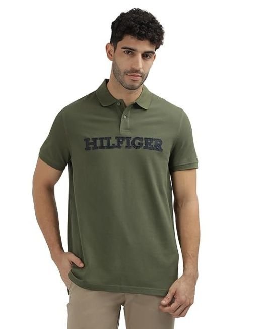 Tommy Hilfiger Men's Cotton Solid Regular Fit Polo