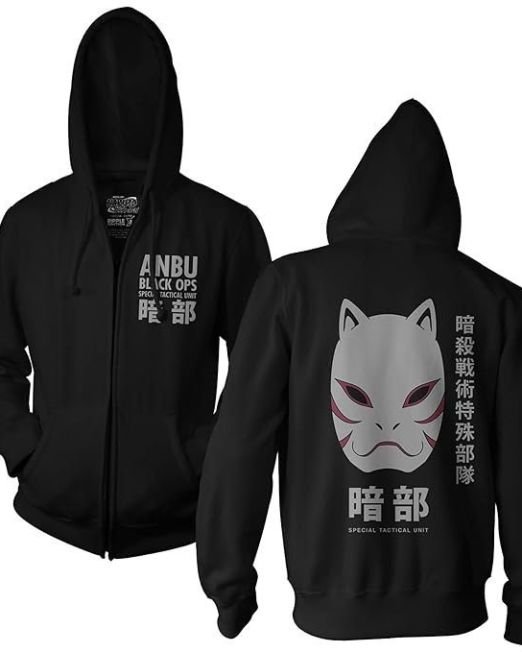 Junction Naruto - Shippuden Anbu Black OPS Adult Zip Hoodie Large Black