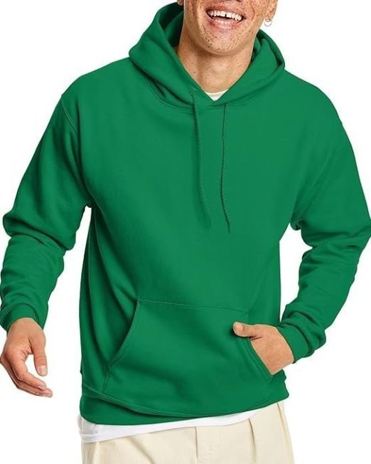 Hanes Men's Pullover EcoSmart Fleece Hooded Sweatshirt, Kelly Green, 2XL