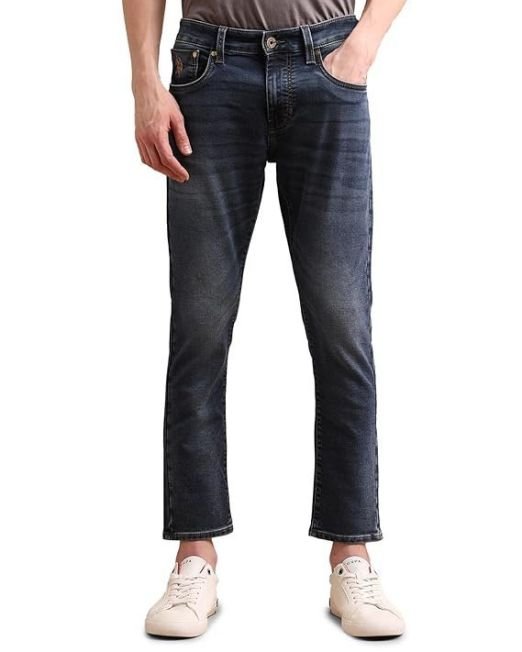 U.S. Polo Assn. Denim Co. Men's Cole Comfort Cropped Fit Blue Ultra Soft Jeans